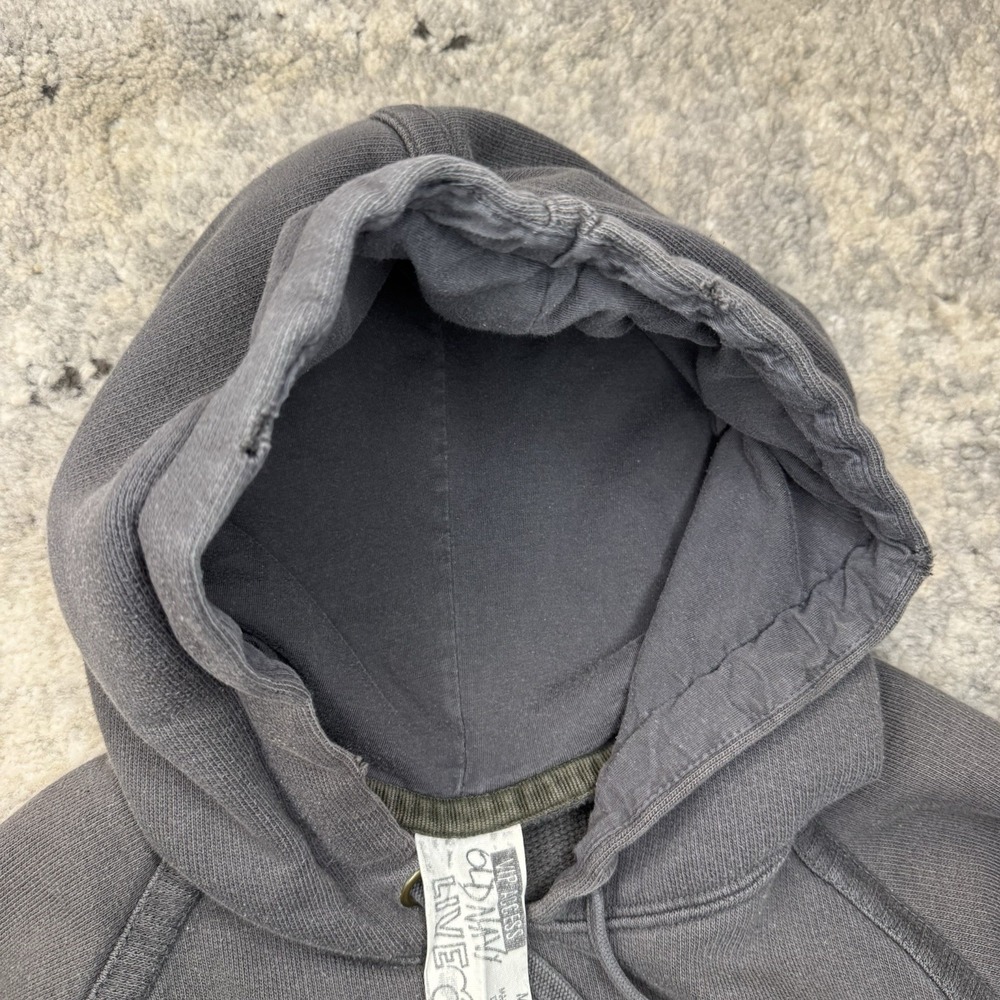 Y2K Old Navy LIVE Distressed Hoodie Size Medium Charcoal Gray - Picture 6 of 10